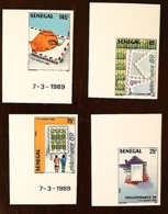 SENEGAL Philexfrance 89, Yvert N° 800/03 Non Dentelé. Imperforate. ** MNH - Filatelistische Tentoonstellingen