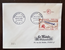 France PHILATEC 1964 Yvert N°1422 FDC, Enveloppe 1er Jour. FDC, Edition Le Monde - 1960-1969