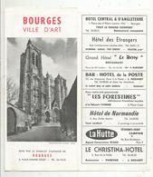 Dépliant Touristique , BOURGES ,ville D'Art , Cher , 10 Pages ,2 Scans , Frais Fr 1.65 E - Toeristische Brochures