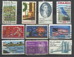 TEN AT A TIME - USA - LOT OF 10 DIFFERENT 25 - USED OBLITERE GESTEMPELT USADO - Vrac (max 999 Timbres)