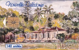 New Caledonia, NC-023, La Fonwhary, Houses | Paintings | Palm-trees,  2 Scans. - Nouvelle-Calédonie