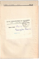 ISSOUDUN Port Payé Indre Revue Thérapeutique Alcaloïdes Ob P.P Issoudun Ob 29 3 1926 Dest Evaux Creuse - Handstempel