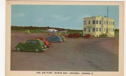 NORTH BAY, Ontario, Canada, The Air Port, Prop Plane, 1930's Linen Postcard, Nipissing County - North Bay