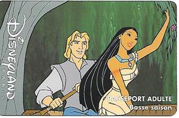 PASS--DISNEY-DISNEYLAND PARIS-1996-POCAHONTAS-ADULTE-Speos S069623 En Haut-V° RATP/ 1Jour-TBE/TRES RARE - Passeports Disney