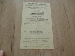 Tarif Ilustré Ligne Régulière De Steamers Suédois Svenska LLoyd Bordeaux Gothembourg Christiana - Transportmiddelen