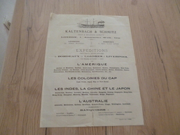 Page Pub Publicité Illustrée Kaltenbach Schmitz Bordeaux Liverpool Vers Amériques Asie Australie Colonie Du Cap 1872 - Transportmiddelen