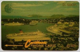 Saint Lucia Cable And Wireless 12CSLB  EC$20 " Cruiseship Harbour With CW Logo " - St. Lucia