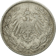 Monnaie, GERMANY - EMPIRE, 1/2 Mark, 1907, Hambourg, TTB, Argent, KM:17 - 1/2 Mark