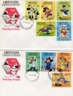 Grenada Gren. 1979, Year Of The Child, Disney, Policeman, Fireman, Doctor, Train Controler, 8val In FDC - Police - Gendarmerie