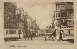MOERS Am Rhein, Steinstrasse, Strassenbahn (1921) AK - Mörs