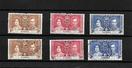 Gambia KGVI 1937 Coronation, Complete Set MNH & Used (7049) - Gambia (...-1964)