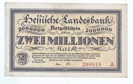 Darmstadt Ais 1923 - 2 Millionen Mark , Hessische Landesbank   AK-13.403 - [11] Emisiones Locales