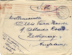 1915-, P G Français Qui écrit En Angleterre  En S M - Flamme Anglaise De Port Payé Confirmant La Gratuité De L'envoi - 1. Weltkrieg 1914-1918