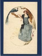 CPA Paon Oiseau Non Circulé Art Déco Femme Girl Women - Pájaros