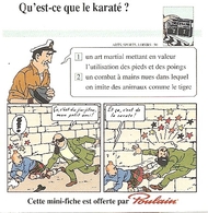 Mini-fiche Offerte Par Le Chocolat Poulain : N° 50 - Illustration Hergé [Tintin - Allan, Müller - Karaté] - Chromos