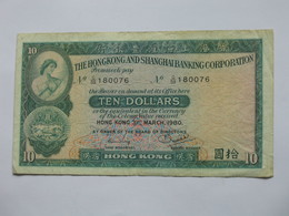 HONG-KONG Ten 10 Dollars 1983/1989  - Standard Chartered Bank  *****  EN ACHAT IMMEDIAT **** - Hongkong