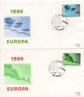 EU229a/b  FDC  1986 EUROPA  Belgique   TTB - 1986