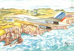 IIlustrateurs - Illustrateur Ignace Mogere - Mederic - Aviation - Avions - Concorde -Côtes Bretonnes - Autographe -Signé - Autres & Non Classés