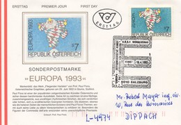 EU273  FDC  1993 EUROPA  Autriche Salzburg  TTB - 1993