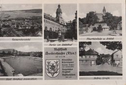 CPA SONDERSHAUSEN- PANORAMA, CASTLE, MARKET PLACE, SWIMMING POOL, STREET - Sondershausen