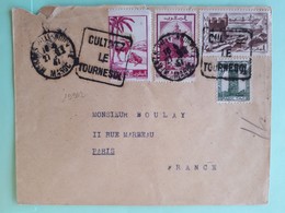 19962# TUNISIE LETTRE Obl MEKNES VILLE NOUVELLE 1947 CULTIVEZ LE TOURNESOL DAGUIN - Cartas & Documentos