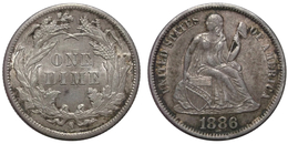 1 Dime 1886 S (U.S.A.) Silver - 1837-1891: Seated Liberty (Libertà Seduta)