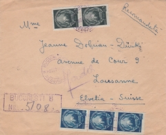 Roumanie Lettre Recommandée Pour La Suisse 1949 - Marcofilie