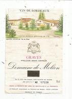 étiquette De Vin , Bordeaux , Domaine De MOLEON , GRAVES ,J.P. Reglat, Langon, Aquarelle De Yan De Siber - Bordeaux