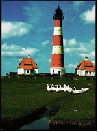 Eiderstedt - Westerhever Leuchtturm  -  DJH Deutsche Jugendherberge Ansichtskarte Ca. 1990   (9172) - Nordfriesland