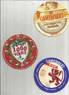 étiquette De Fromage Sur Support , CAMEMBERT , LOT DE 3 ETIQUETTES - Formaggio