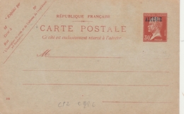 Entier Carte Pasteur Surchargée Algérie Avec Date 318 - ACEP CP 2 - Cote 28  € - Covers & Documents
