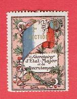 VIGNETTE DELANDRE 2e SECTION SECRETAIRES ETAT MAJOR ET RECRUTEMENT GUERRE 1914 1918 WWI POSTER STAMP CINDERELLA - Military Heritage