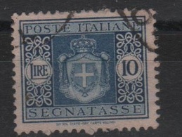 1944 SEGNATASSE 10 L. Filigrana Ruota Sassone 95 - Usados