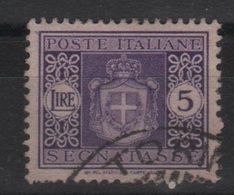 1944 SEGNATASSE 5 L. Filigrana Ruota Sassone 94 - Usati