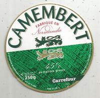 étiquette De Fromage Sur Support, CAMEMBERT , Carrefour - Cheese