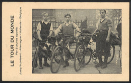 TOPIC SPORTS: CYCLING Around The World, Old Unused Card With Photo Of The 3 Men From Germany, Netherlands And Belgium, V - Cyclisme
