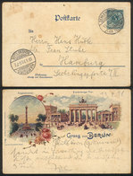 GERMANY: 5Pf. Postal Card Illustrated On Back: View Of Berlin, Used On 19/AP/1898, Very Nice And Attractive! - Autres & Non Classés