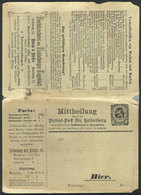 GERMANY: PRIVATE POSTS: Double Postal Card Of 2Pf. Heidelberg, With Printed Advertising, With Defects But Very Interesti - Other & Unclassified