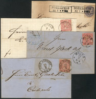 GERMANY: 4 Folded Covers Posted Between 1868 And 1871 With Interesting Cancels! - Covers & Documents