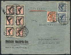 GERMANY: Airmail Cover Sent From Berlin To Porto Alegre (Brazil) On 26/AU/1930 By AIR FRANCE Franked With 6.90Mk., With  - Brieven En Documenten