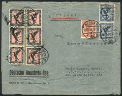 GERMANY: Airmail Cover Sent From Berlin To Porto Alegre (Brazil) On 26/AU/1930 By AIR FRANCE Franked With 6.90Mk., With  - Storia Postale