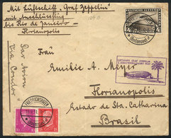 GERMANY: Cover Flown By ZEPPELIN, Sent From Friedrichshafen To Florianopolis (Brazil) On 18/SE/1931 Franked With 4.25Mk. - Covers & Documents