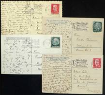 GERMANY: 4 Postcards Mailed In 1933, With Slogan Cancels Topic OLYMPIC GAMES, Interesting! - Lettres & Documents