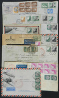 GERMANY: 12 Airmail Covers Sent To Brazil Between 1934 And 1938, There Are Interesting Postages And Postal Marks, Mixed  - Brieven En Documenten