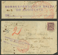 GERMANY: PLANE CRASH: Airmail Cover Sent From Berlin To Rio De Janeiro On 26/AP/1934, Carried By Airplane Dornier ""Tapa - Briefe U. Dokumente
