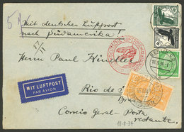 GERMANY: MIXED POSTAGE: Airmail Cover Sent From Berlin To Rio De Janeiro (Poste Restante) On 18/AU/1934, With German Pos - Covers & Documents