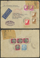 GERMANY: Airmail Cover Sent From Metzingen To Rio On 11/JA/1935, Interesting Official SEAL Of The German Post, Unusual! - Storia Postale