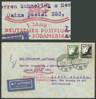 GERMANY: 1/FE/1935 Hamburg - Porto Alegre: Airmail Cover With Special Commemorative Mark Of The 1st Anniversary Of Europ - Cartas & Documentos