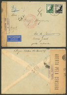 GERMANY: Airmail Cover Sent From Potsdam To Rio De Janeiro On 31/MAY/1938, An Arrival An Interesting Brazilian Censor La - Storia Postale