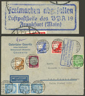 GERMANY: POSTAL ACCIDENT: Airmail Cover Sent From Chemnitz To Sao Paulo (Brazil) On 15/JUL/1938, The Original Franking F - Storia Postale